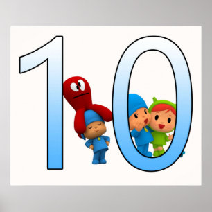 Pocoyo funny kids birthday 10th boy and girlcostum poster