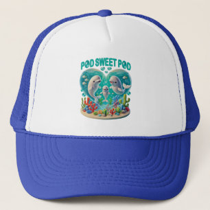 "Pod Sweet Pod" Whale Family Trucker Hat