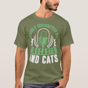 Podcast Funny Cat Lover Quote Listening Premium T-Shirt