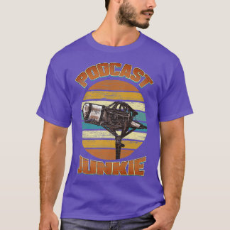 Podcast Host Junkie Radio Retro Podcasting Gift T-Shirt