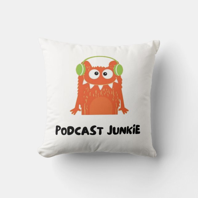 Podcast junkie cushion (Front)