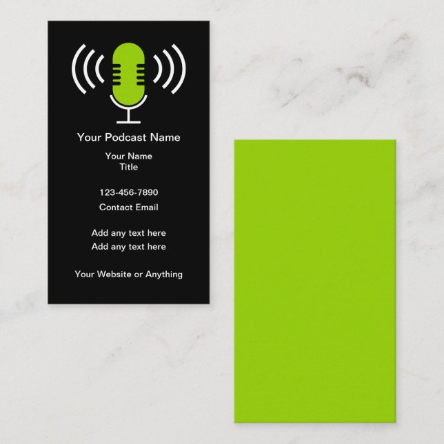 Podcast Marketing Promotional Business Cards  (Front/Back)