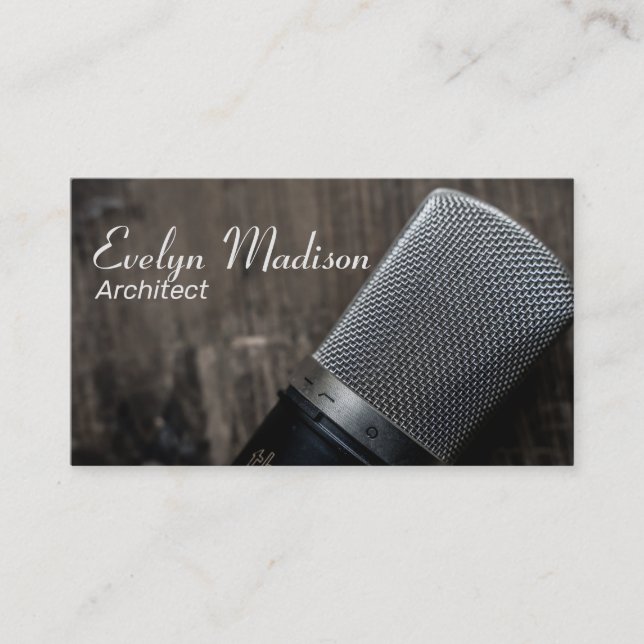 podcast microphone audio radio business card (Front)
