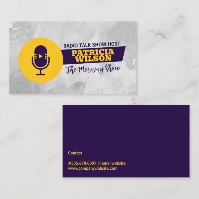 Podcast Microphone Business Card (Front/Back)
