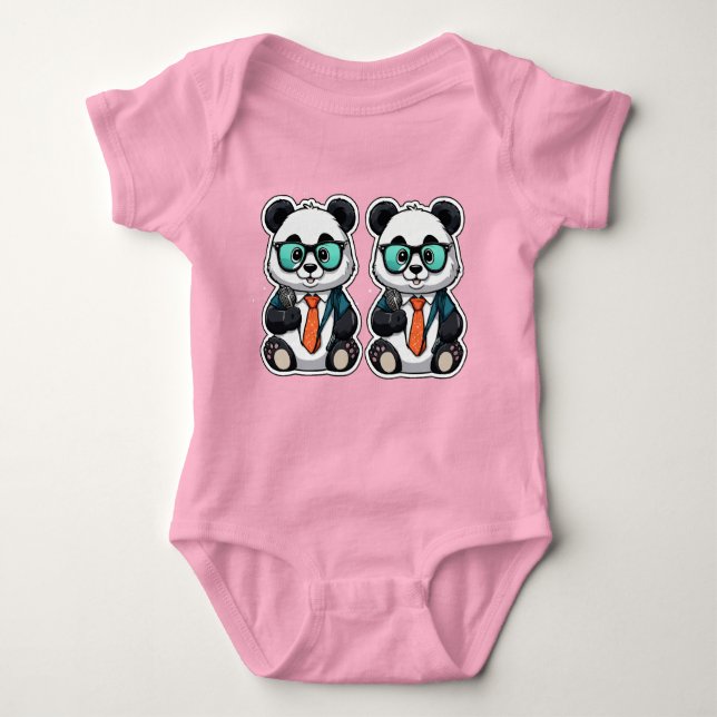 Podcast Panda - The Coolest Host in the Bamboo Biz Baby Bodysuit (Front)