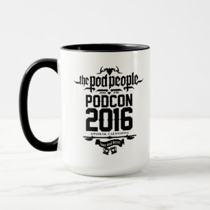 PODCON 2016 logo black vertical mugs and such.