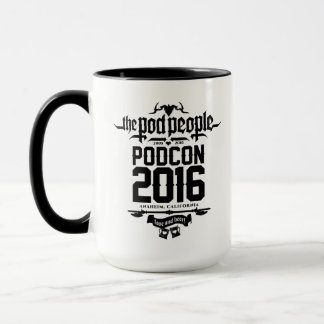 PODCON 2016 logo black vertical mugs and such.