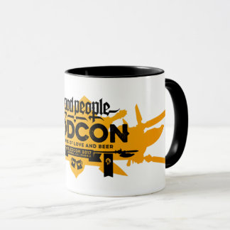 Podcon 2017 Mug! - black on tan long logo Mug