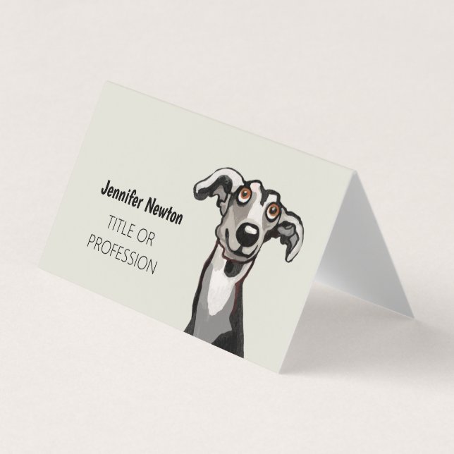 Podenco and Galgo drawing black and white and grey Business Card (Front)