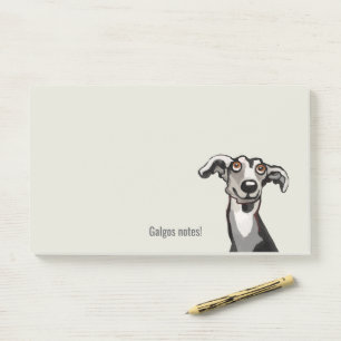 Podenco and Galgo drawing black and white and grey Post-it Notes