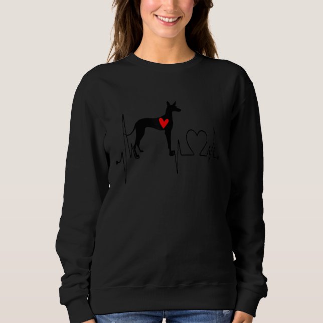 Podenco Canario Dog Heartbeat EKG My Dogs Are My C Sweatshirt (Front)