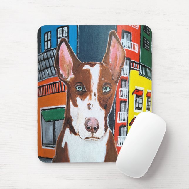 Podenco in Town Painting by Alfred Fox Mouse Pad (With Mouse)