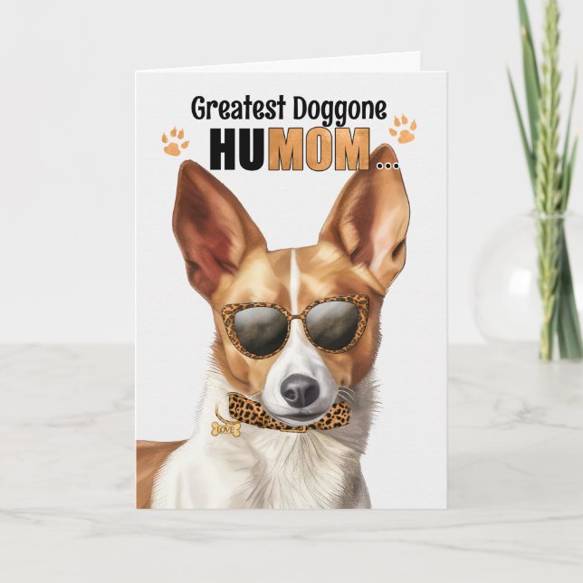 Podengo Dog Best HuMOM Ever Mother's Day Holiday Card (Front)