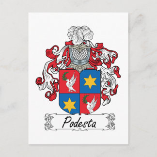 Podesta Family Crest Postcard
