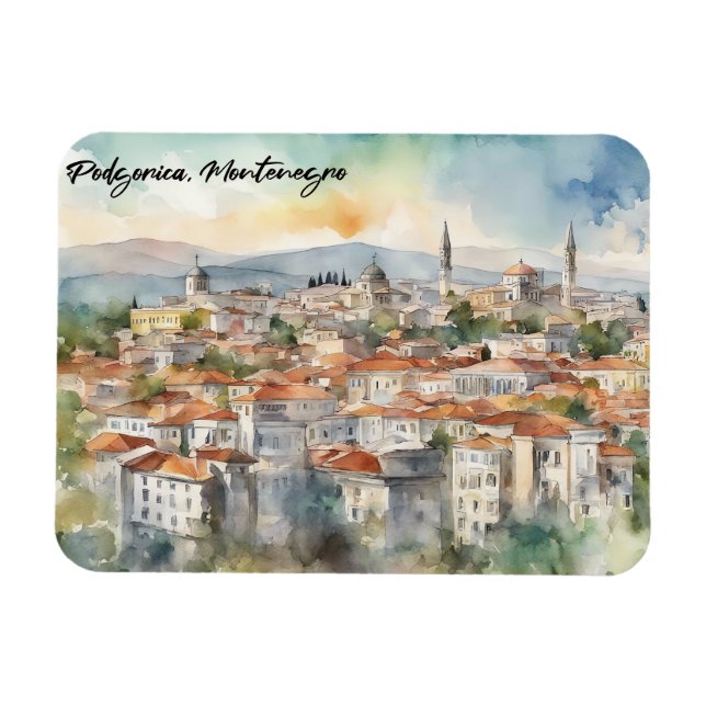 Podgorica Montenegro Panorama View Magnet (Horizontal)