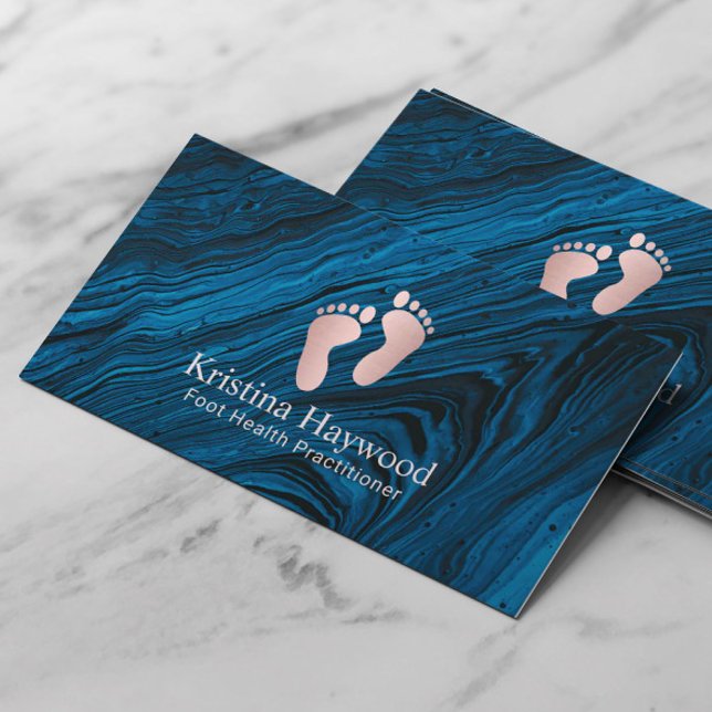 Podiatrist Foot Health Practitioner Abstract Blue Business Card (Creator Uploaded)