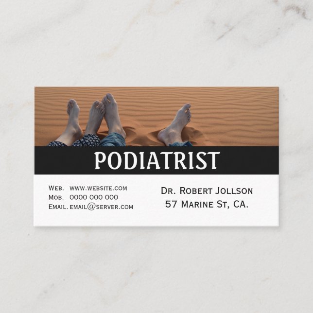 Podiatrist Medical Appointment Business Card (Front)
