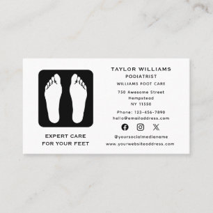 Podiatrist Reflexologist Reflexology Social Media Business Card