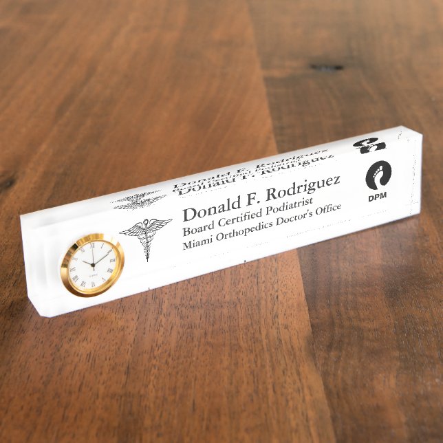 Podiatrist Unique Customised Name Plate (Side)