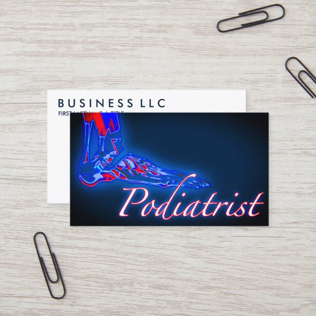 podiatrist X-RAY Business Card (Front/Back In Situ)