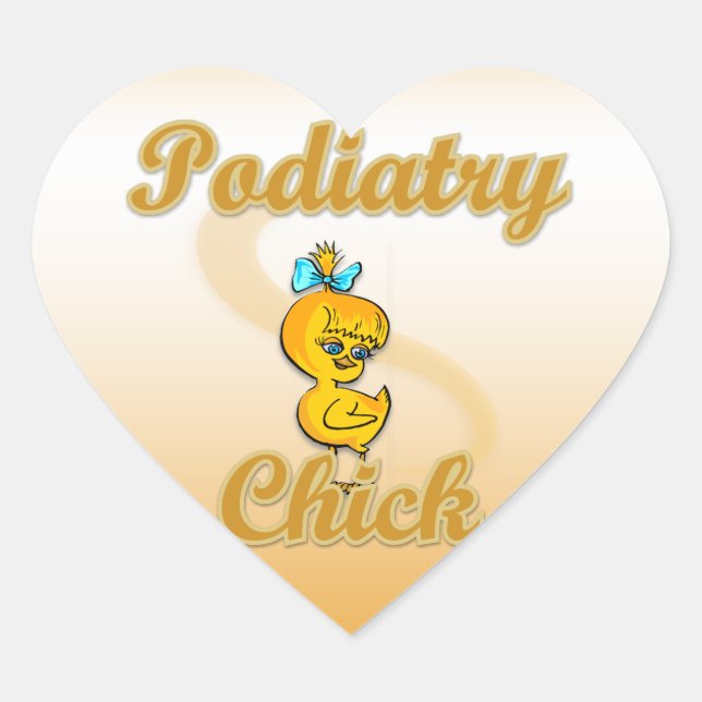 Podiatry Chick Heart Sticker (Front)