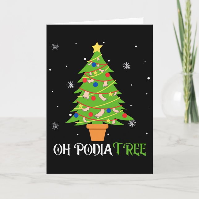 Podiatry Christmas Tree Podiatrist Foot Medical Is Card (Front)