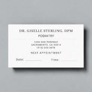Podiatry Foot Doctor Appointment Card