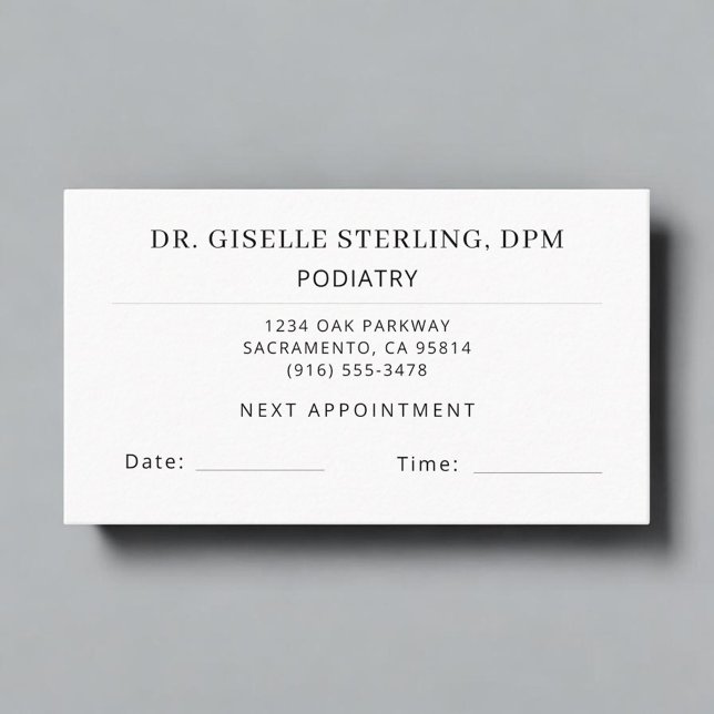 Podiatry Foot Doctor Appointment Card (Creator Uploaded)