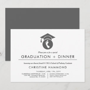 Podiatry Foot Doctor Graduation   Minimalist  Invitation