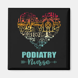 Podiatry Nurse Heart Funny Vintage Foot Care Nurse Magnet