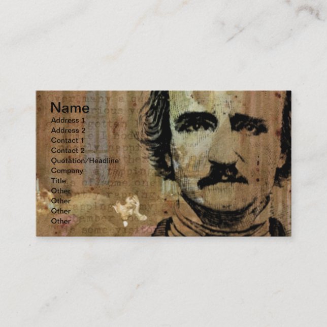 Poe Collage Horizontal Business Card (Front)