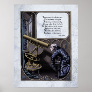 Poe "Evening Star" Steampunk Victorian Art Poster