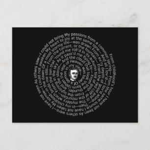 Poe Poem ALONE in a Spiral Postcard