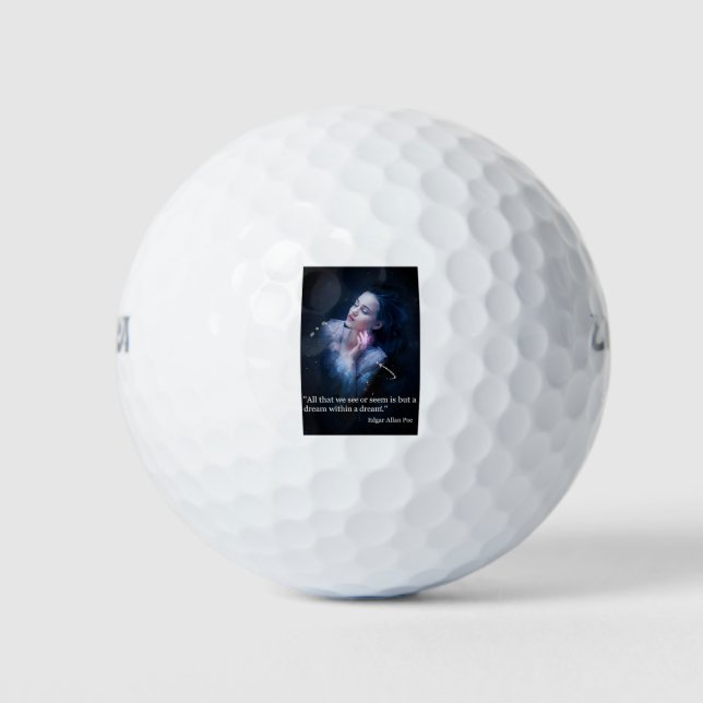 Poe quote on dreams golf balls (Front)