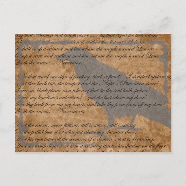 Poe Raven Goth Postcard (Front)