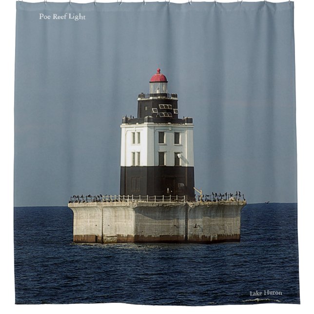 Poe Reef Light shower curtain (Front)