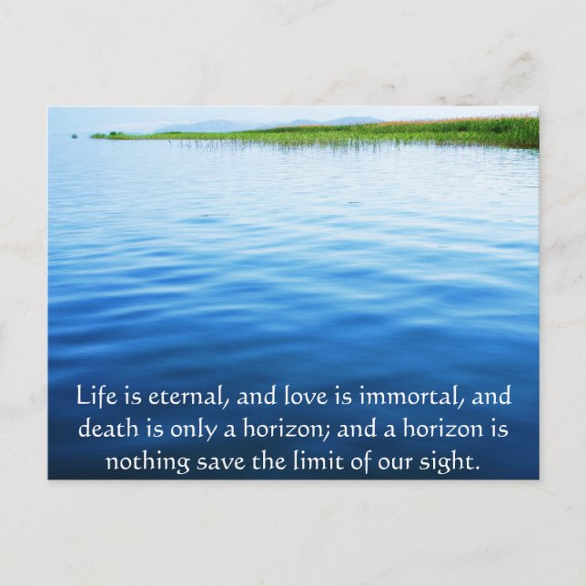 Poem About Death -  Inspirational Grieving Quote Postcard (Front)