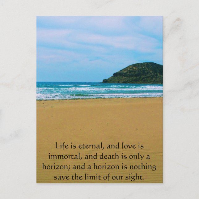 Poem About Death -  Inspirational Grieving Quote Postcard (Front)
