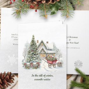 Poem Barrow Nordic Snow Pine Forest Christmas Tree Holiday Card