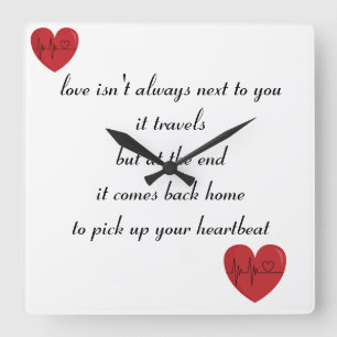 poem bell square wall clock