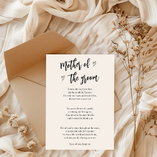 Poem Card For Mother of the groom hearts