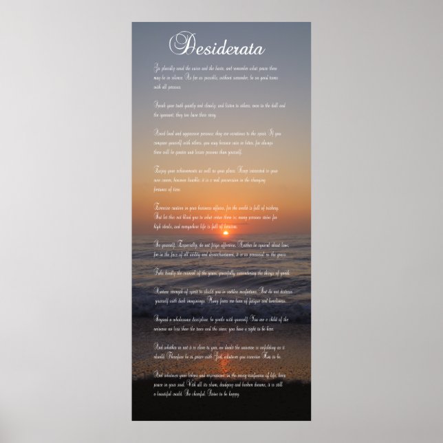 POEM DESIDERATA POSTER (Front)
