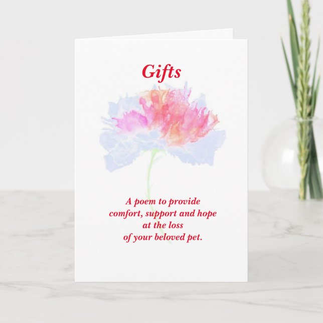 Poem: Female Pet Loss Sympathy FL Folded Card (Front)
