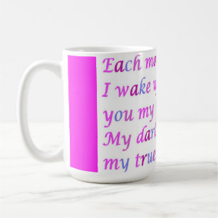 Poem for a loved one mixed colours fancy script coffee mug