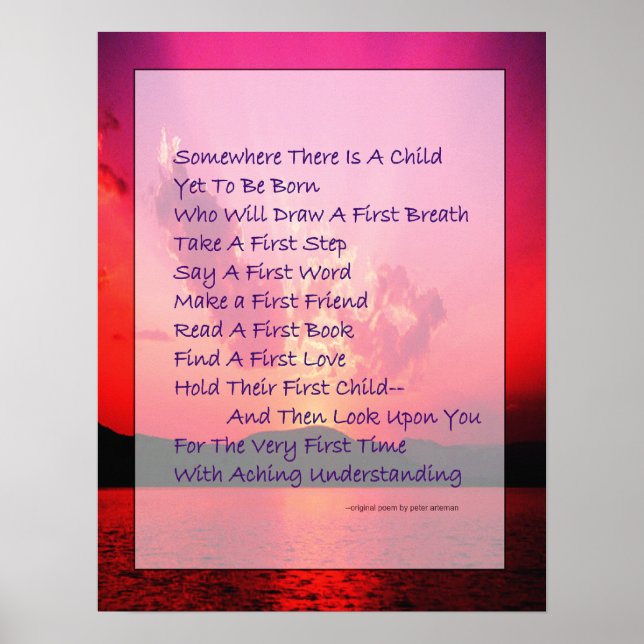 Poem For Prospective Parents Poster (Front)