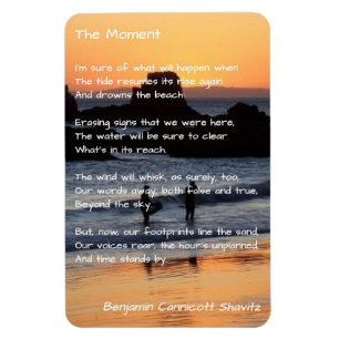 Poem Kitchen Magnet - The Moment - With Photo