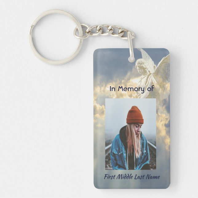  Poem Memorial Keepsake Angel Sky Clouds  Key Ring (Front)