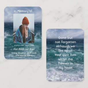  Poem Memorial Keepsake Ocean Sea Beach Business Card