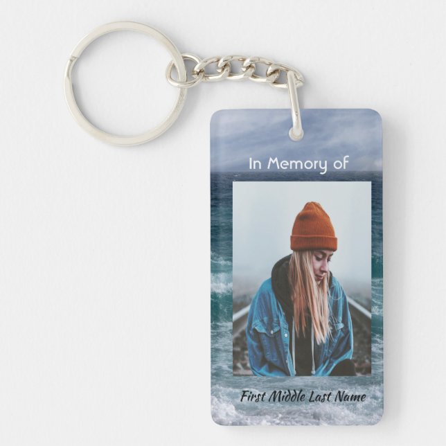  Poem Memorial Keepsake Ocean Sea Beach Key Ring (Front)