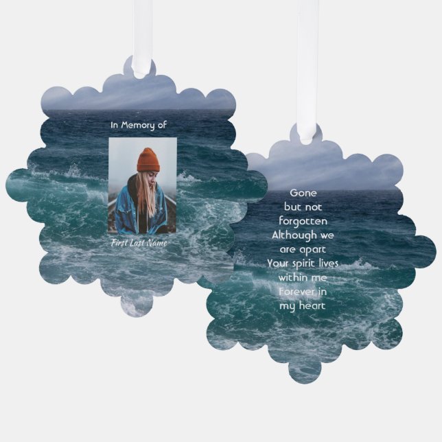  Poem Memorial Keepsake Ocean Sea Beach Tree Decoration Card (Front/Back)